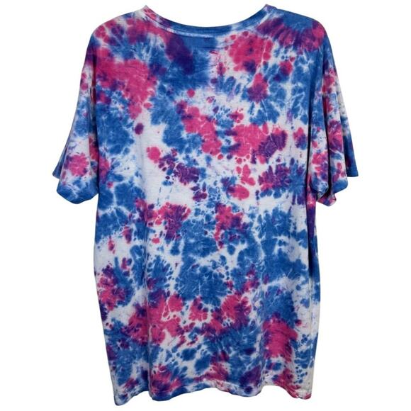 Super Massive Blue Pink White Tie-Dye T-Shirt, Size Large - Picture 2 of 6